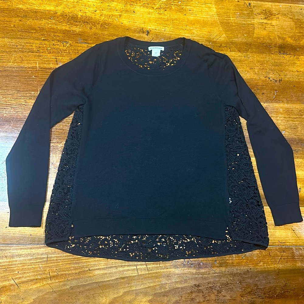 Club Monaco Black Lace Sweater Size PS